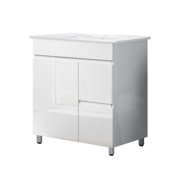 Aplusliving-765mm Modern Freestanding Bathroom Vanity Unit Ceramic Basin Storage Cabinet