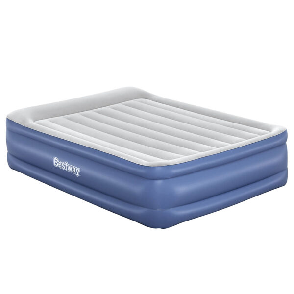 Aplusliving-Queen Inflatable Air Mattress with Built in Pump Flocked Comfort Outdoor Indoor