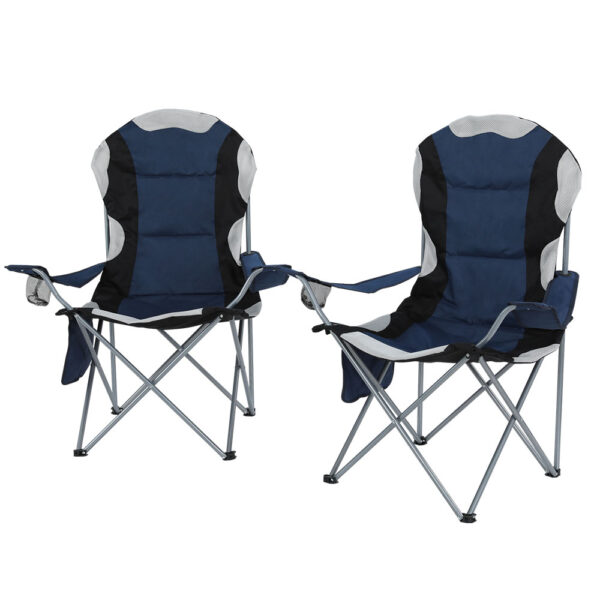 Aplusliving-Folding Camping Chairs Set of 2 Portable Outdoor Fishing Garden Seating 100kg