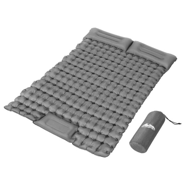 Aplusliving-Self Inflating Mattress Camping Sleeping Mat Double Air Bed 9cm Thick with Pillo