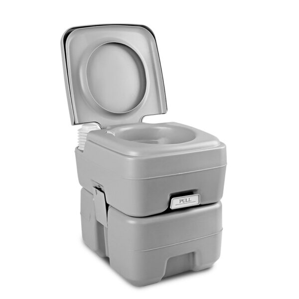 Aplusliving-20L Portable Camping Toilet High Density Leak Proof Easy Clean Grey 50 Flushes