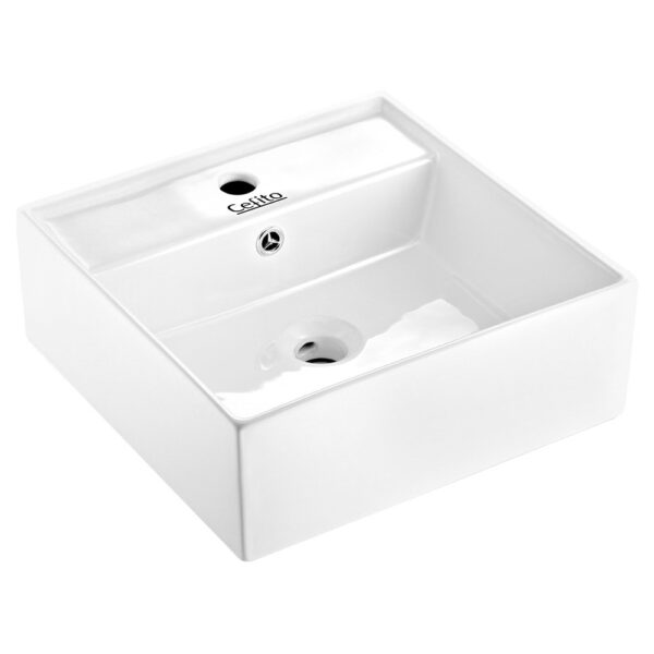 Aplusliving-White Ceramic Rectangle Bathroom Sink High Gloss Nano Glazed Heat Resistant