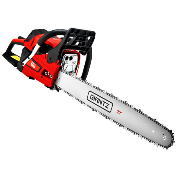 Aplusliving-58cc Petrol Chainsaw 22 Bar Commercial Pruning Saw E Start 4.2HP Chain Safety