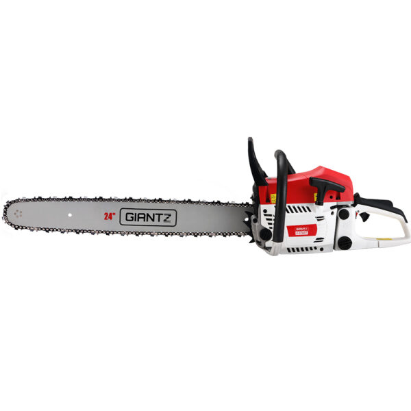 Aplusliving-62cc Petrol Chainsaw 24 Bar 5.2HP Commercial E Start Anti Vibration Tree Saw