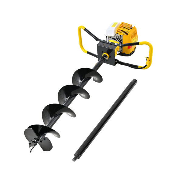 Aplusliving-Post Hole Digger Heavy Duty Steel 74cc Recoil Start Anti Vibration Handle