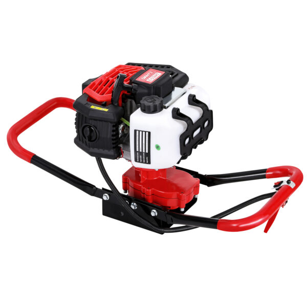 Aplusliving-65CC Post Hole Digger Motor Only Petrol Engine Red Heavy Duty Steel Construction