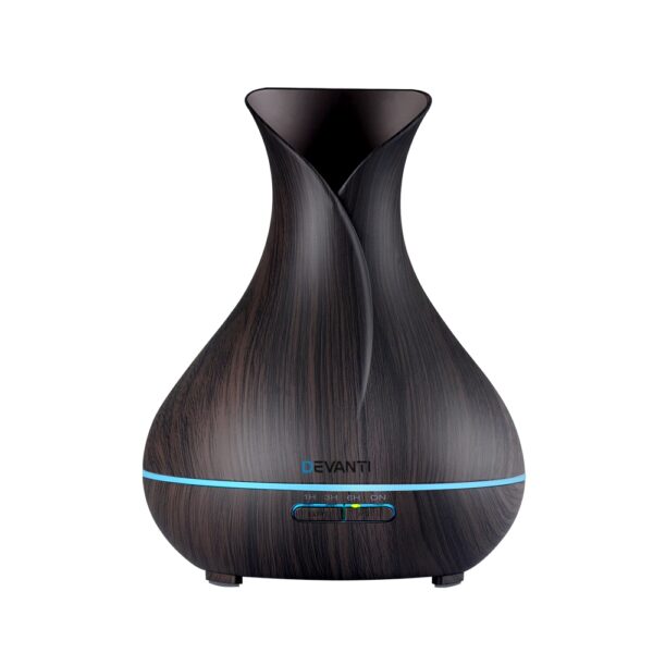 Aplusliving-400ml Aroma Diffuser Humidifier Purifier Night Light with Remote Dark Wood