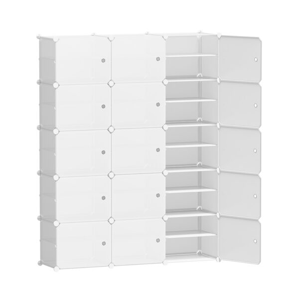 Aplusliving-White 15 Cube Shoe Storage Organizer DIY Portable Cabinet Ventilated Design