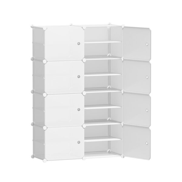 Aplusliving-White 8 Cube Shoe Storage Organizer DIY Portable Cabinet Ventilated Design