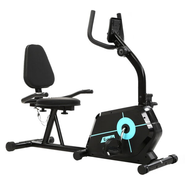 Aplusliving-Recumbent Exercise Bike 8 Level Magnetic Fitness Trainer LCD Monitor Gym Cycle