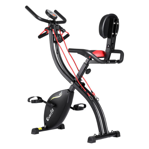 Aplusliving-Folding Exercise Bike Magnetic X-Bike Indoor Cycling 8 Resistance Levels LCD Mon