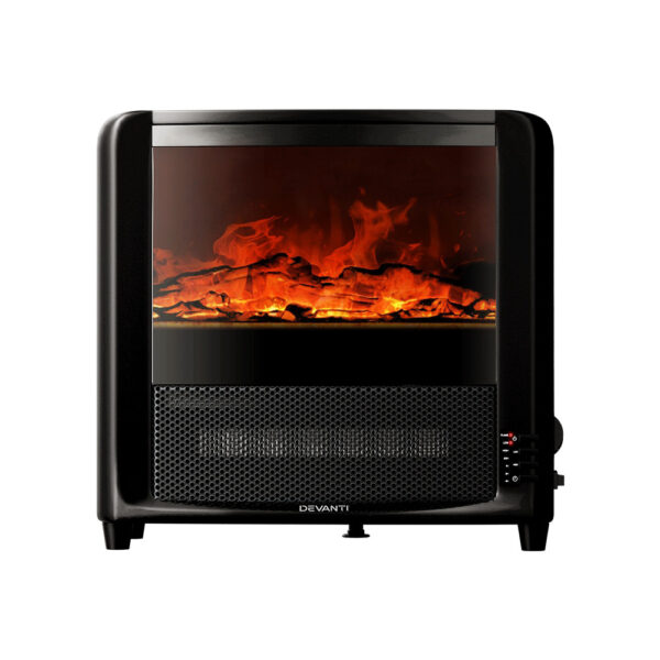 Aplusliving-2000W Portable Electric Fireplace Heater 3D Flame Effect Indoor with Timer