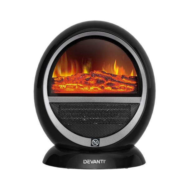 Aplusliving-Electric Fireplace Fire Heaters 1500W 3D Flame Effect Adjustable Thermostat Blac