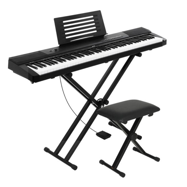 Aplusliving-88 Keys Electronic Piano Keyboard Digital Electric w/ Stand Stool Pedal