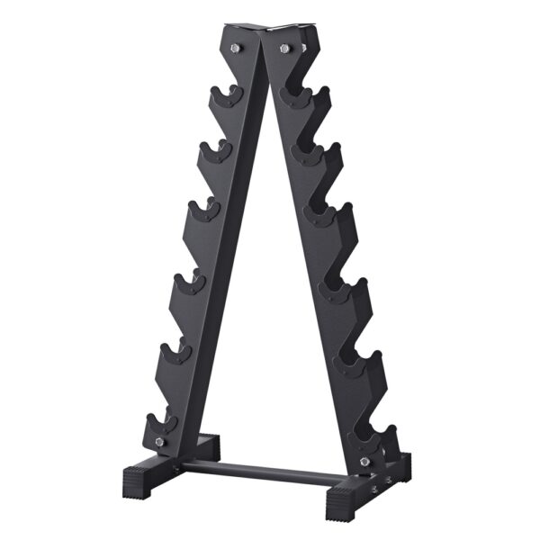 Aplusliving-Dumbbells Rack 6 Tier Stand Home Gym Storage 200kg Capacity Black Steel 53.5x41.