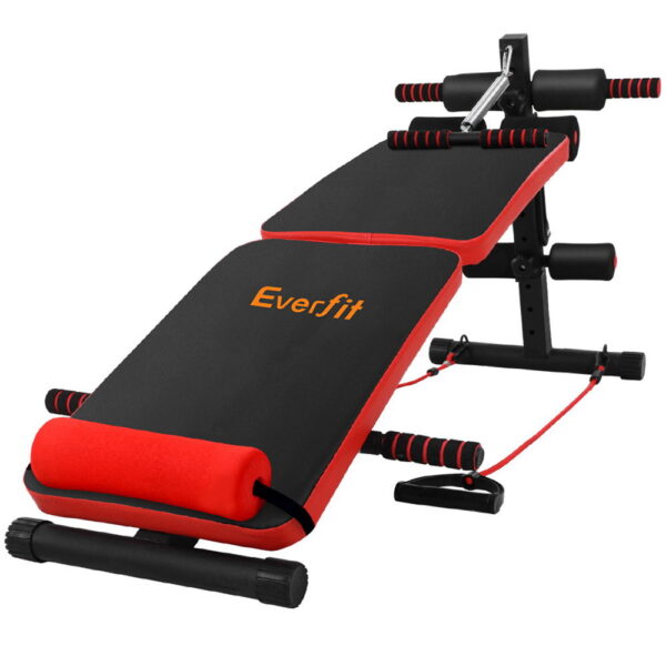 Aplusliving-Adjustable Sit Up Bench Home Gym Fitness Equipment with Resistance Bands