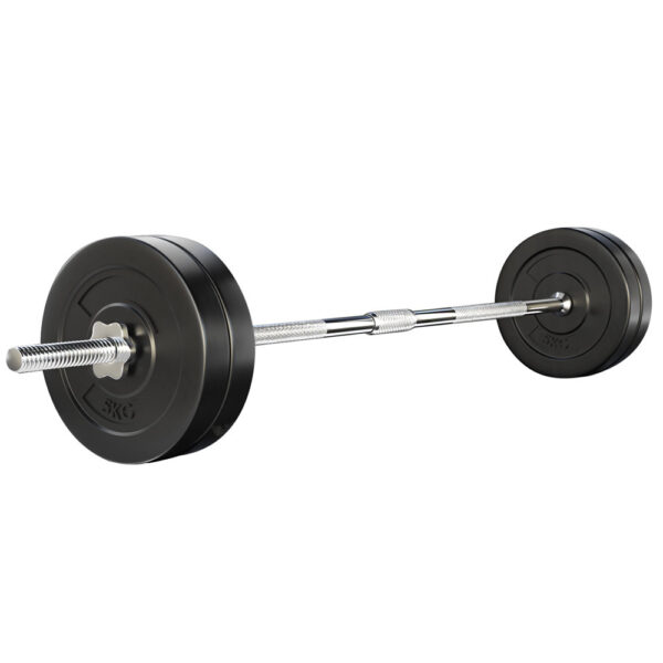 Aplusliving-28KG Barbell Set 168cm Steel Bar Home Gym Bench Press Muscle Fitness Exercise