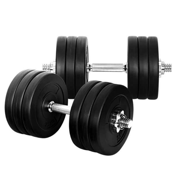 Aplusliving-35kg Adjustable Dumbbell Set Home Gym Fitness Weight Plates Exercise Kit