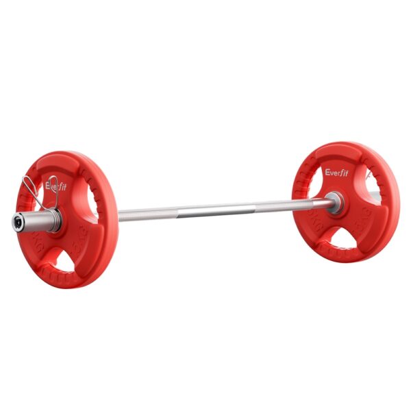 Aplusliving-Dumbbell Barbell Set Red 36kg 120cm Weightlifting Home Gym Equipment