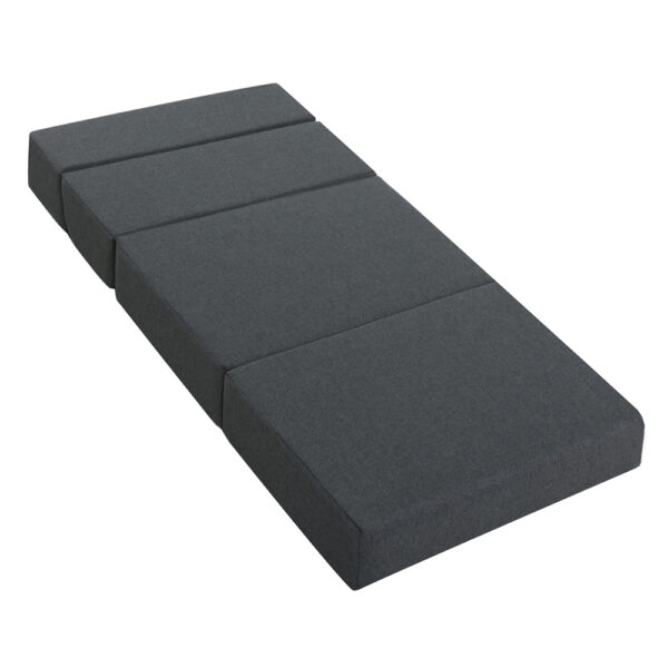 Aplusliving-Foldable Foam Mattress Bed Convertible Couch Floor Mat Medium Firm Grey 180x70cm