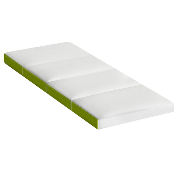 Aplusliving-Portable Single Foam Folding Mattress Medium Firmness Washable Green 180x70cm