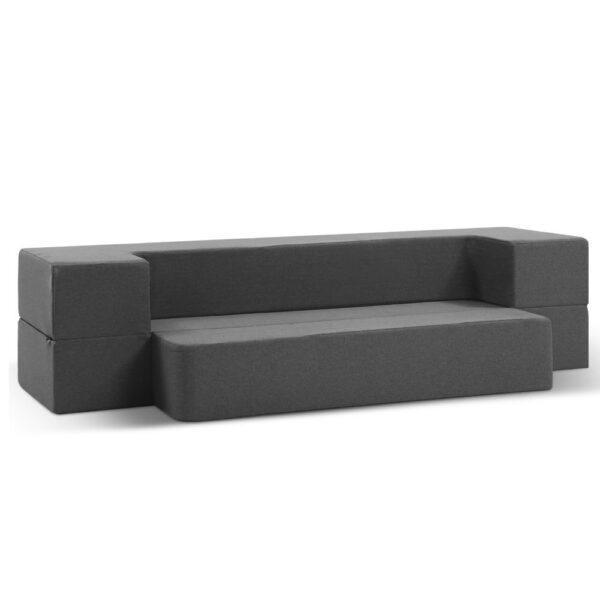 Aplusliving-Foldable Foam Mattress Sofa Bed Chair Lounger High Density Grey 190x96x20cm