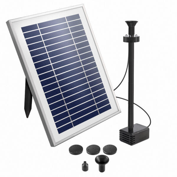 Aplusliving-Solar Pond Pump with LED Lights 4.3FT Water Feature Fountain Outdoor Garden