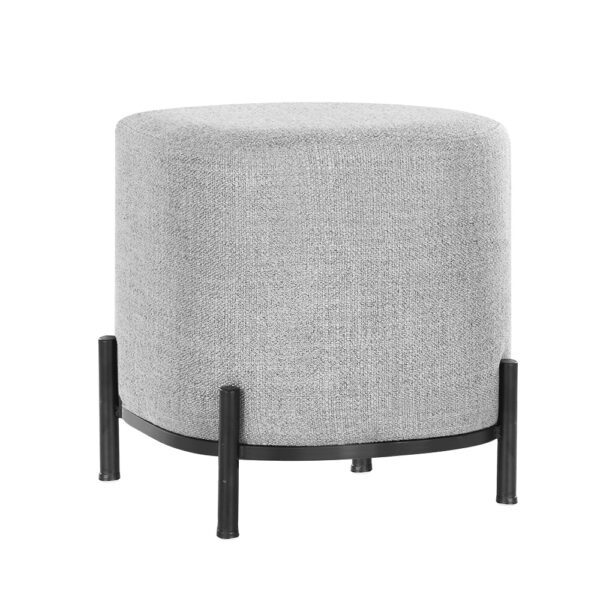 Aplusliving-Modern Grey Linen Ottoman Footstool Square Comfortable Seating Home Decor