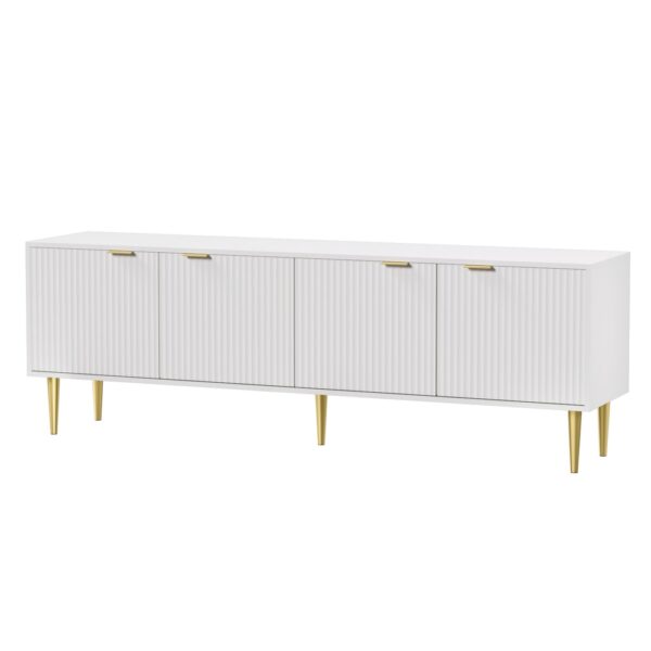 Aplusliving-Riley TV Cabinet Entertainment Unit Stand Storage 180CM White 4-Door Modern Desi