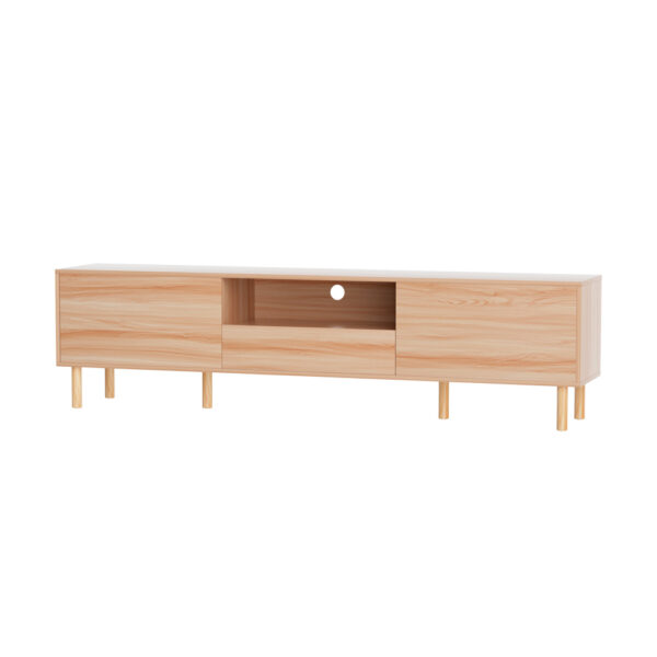 Aplusliving-Lowline TV Stand Entertainment Unit with Storage Drawer Shelf Pine 180cm