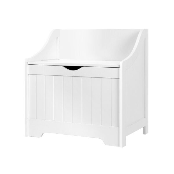 Aplusliving-Kids Toy Box Chest Storage Clothes Toys Organiser White 2-in-1 Bench Seat MDF