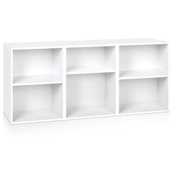 Aplusliving-3 Piece White Cube Bookshelf Set Adjustable DIY Storage Organizer Display