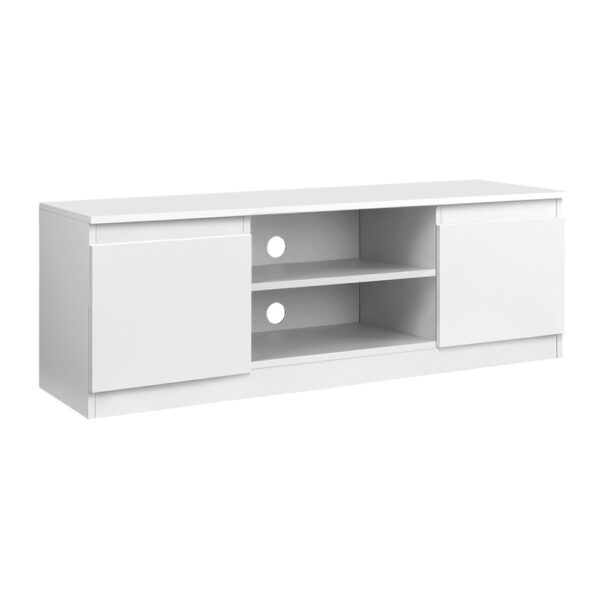 Aplusliving-120cm White TV Entertainment Unit Storage Cabinet with Drawers and Shelves