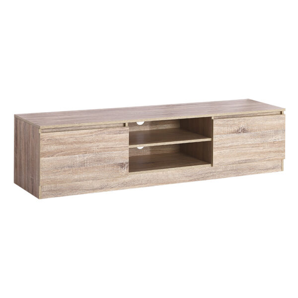 Aplusliving-160cm Wooden TV Stand Entertainment Unit with Storage Natural Finish