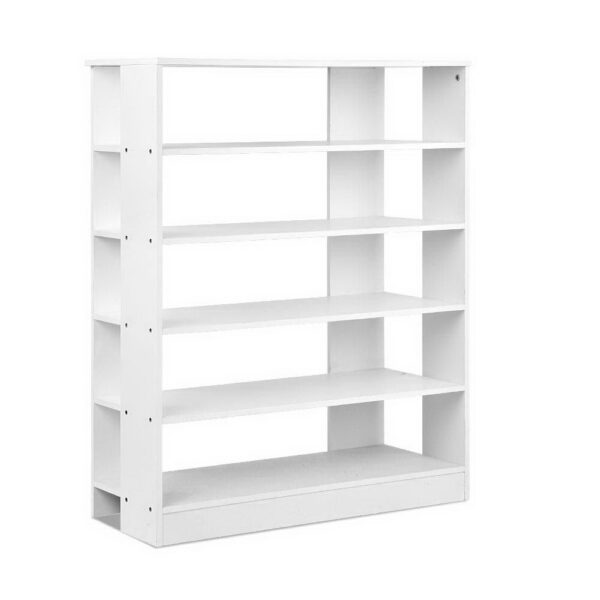 Aplusliving-6 Tier White Shoe Rack Cabinet Eco Friendly Storage Organizer Up to 30 Pairs