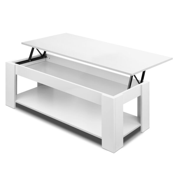 Aplusliving-Lift Top Coffee Table White Hidden Storage Sturdy Construction Anti Scratch