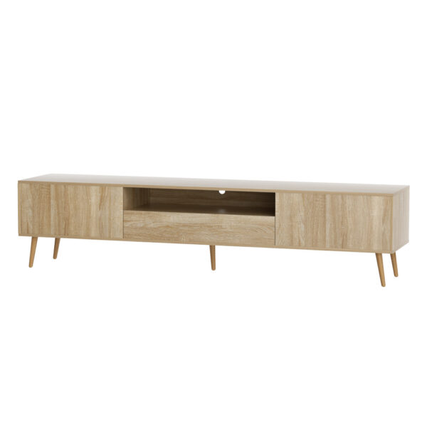 Aplusliving-200CM Modern TV Stand Entertainment Unit Storage Cabinet Wood Grain Finish