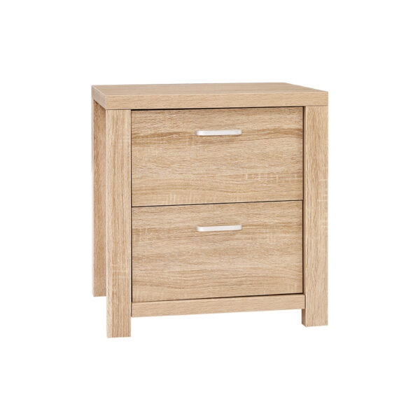 Aplusliving-Modern 2 Drawer Bedside Table Nightstand Pine Finish Storage Space Protector