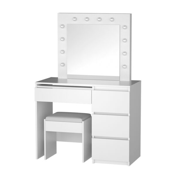 Aplusliving-Hollywood Vanity Makeup Table 12 LED Lights 3 Colors Adjustable Brightness White