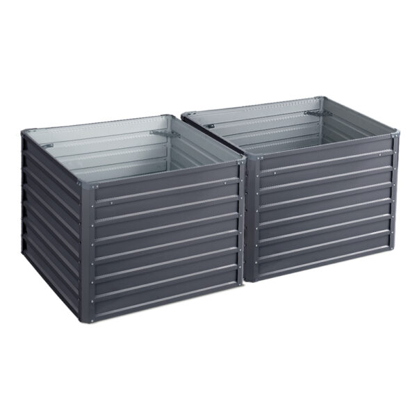 Aplusliving-Raised Garden Bed 2 Pack 100cm Galvanized Steel Planter Box for Vegetables Herbs