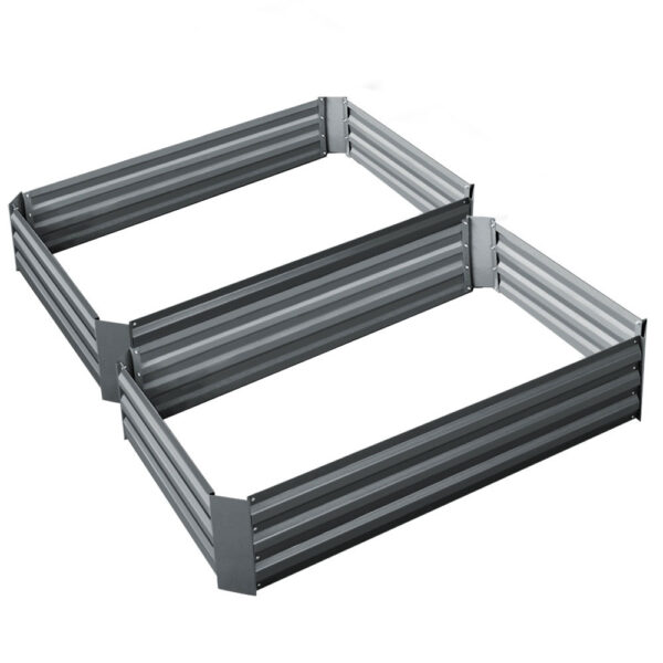 Aplusliving-Raised Garden Beds 2 Pack 120x90cm Galvanised Steel Planter Herb Vegetable