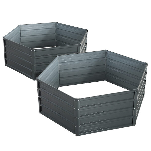 Aplusliving-Raised Garden Bed 2 Pack 130cm Galvanized Steel Planter Box for Vegetables Herbs