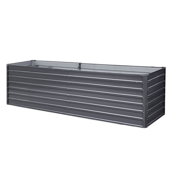 Aplusliving-Raised Garden Bed Galvanized Steel Planter Box 320x80x77cm Vegetable Herb Flower