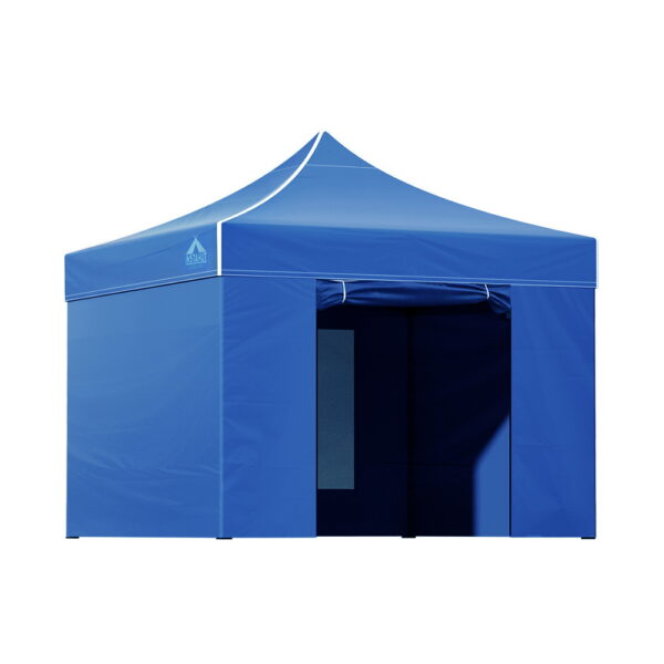 Aplusliving-3x3m Pop Up Gazebo Marquee Canopy Outdoor Wedding Camping UV Water Resistant Blu