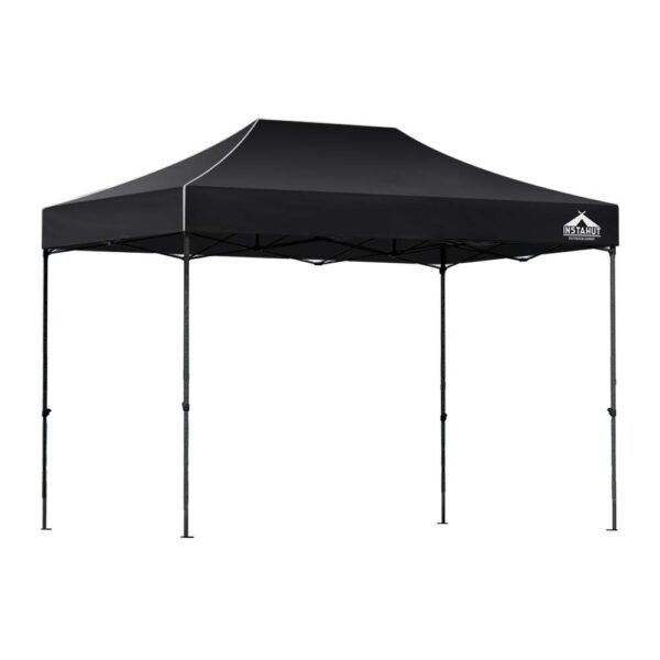 Aplusliving-3x4.5m Pop Up Marquee Folding Tent Outdoor Wedding Camping Canopy Black