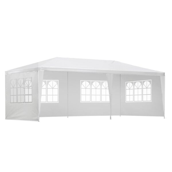 Aplusliving-3x6m Outdoor Gazebo Marquee Party Tent Canopy 4 Side Walls UV Water Resistant Wh