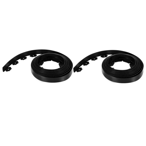 Aplusliving-Garden Edging 5CM x 10M Border Support Landscape Edge Black Set of 2 Durable Pla