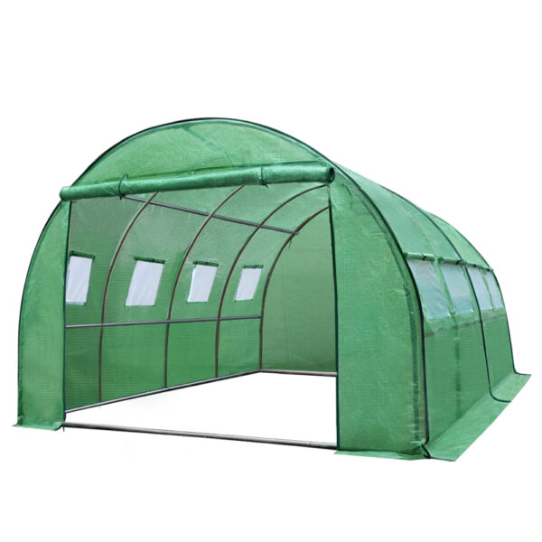 Aplusliving-4x3x2M Walk In Tunnel Greenhouse Garden Plant Shed PE Cover with 8 Windows