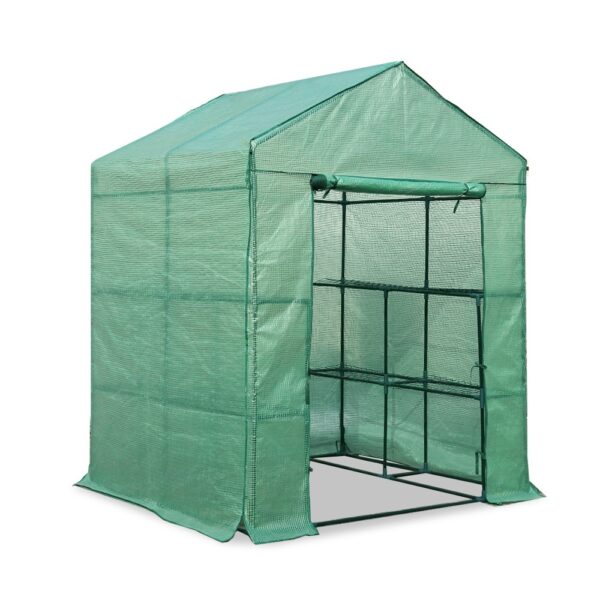 Aplusliving-Walk in Greenhouse 1.4x1.55x2M Garden Tunnel Plant Shed with 8 Shelves