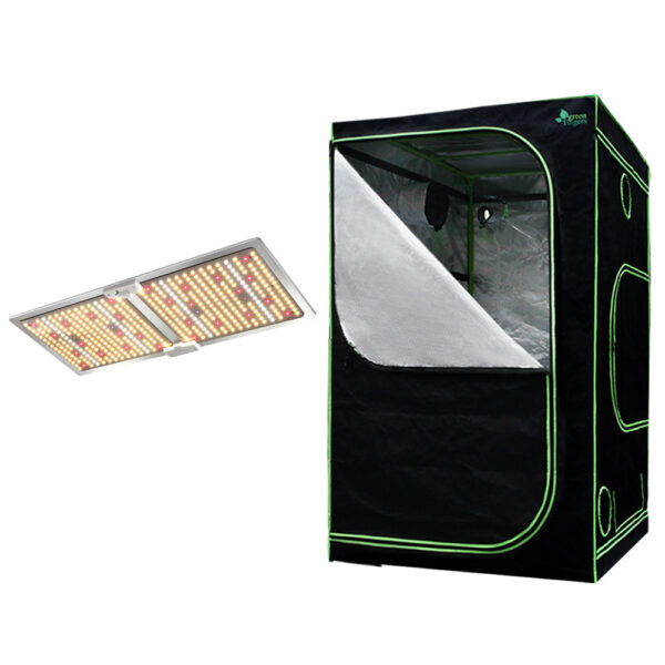 Aplusliving-Hydroponic Grow Tent Kit 220W LED Light Full Spectrum Indoor Plant System 1x1x2M